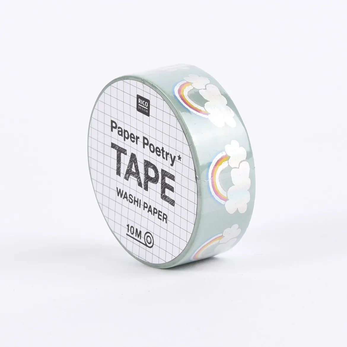 Rico Design Washi Tape Regenbogen irisierend hellblau bunt 1,5cmx10m
