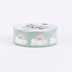 Rico Design Washi Tape Regenbogen irisierend hellblau bunt 1,5cmx10m