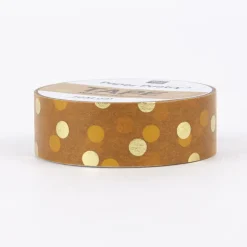 Rico Design Washi Tape Struktur Punkte senfgelb-gold 1,5cmx10m