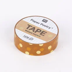 Rico Design Washi Tape Struktur Punkte senfgelb-gold 1,5cmx10m