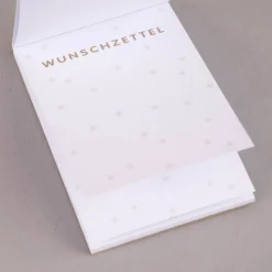 Rico Design Wunschzettelblock Sterne weiß goldfarbig A8 5x7,5cm