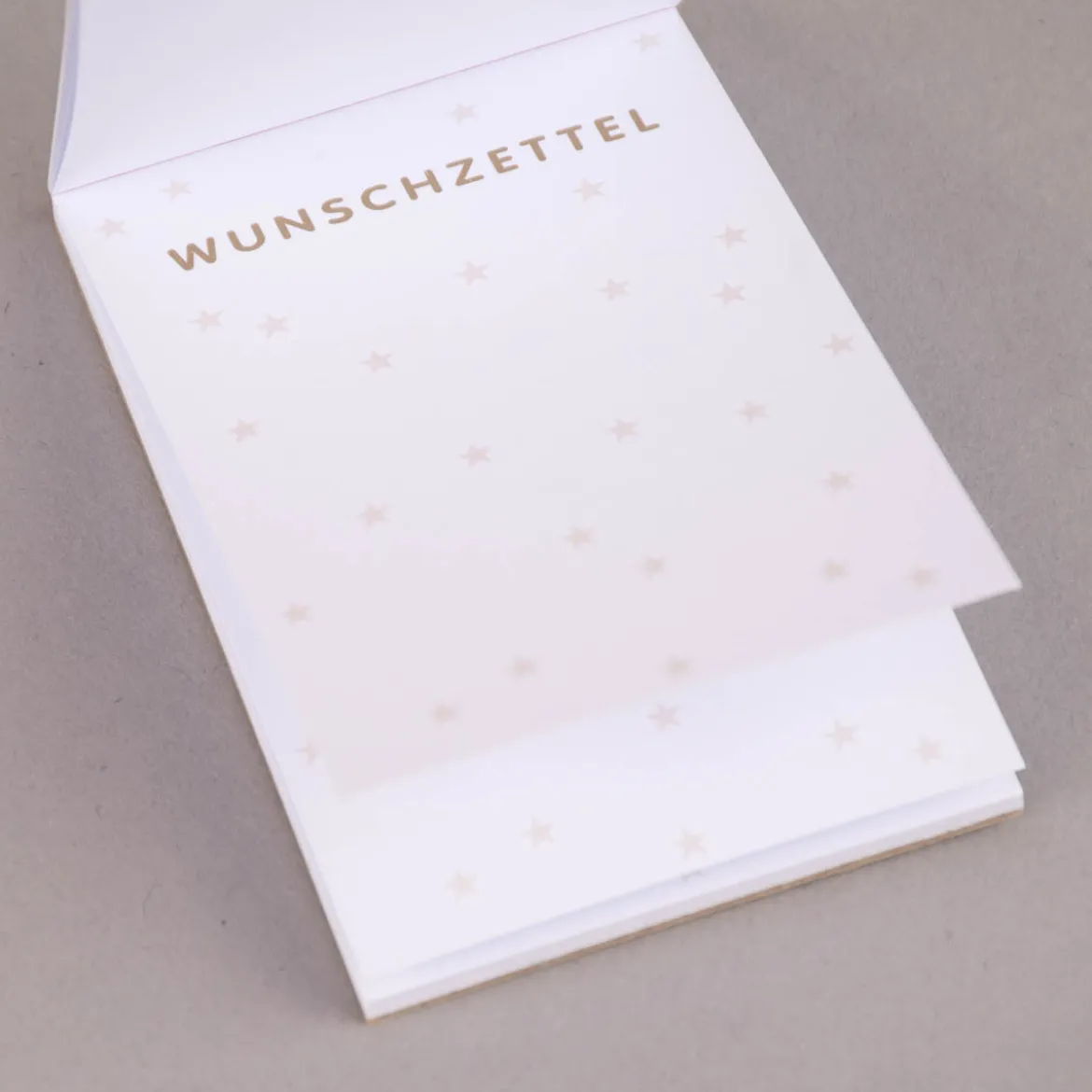 Rico Design Wunschzettelblock Sterne weiß goldfarbig A8 5x7,5cm