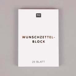 Rico Design Wunschzettelblock Sterne weiß goldfarbig A8 5x7,5cm