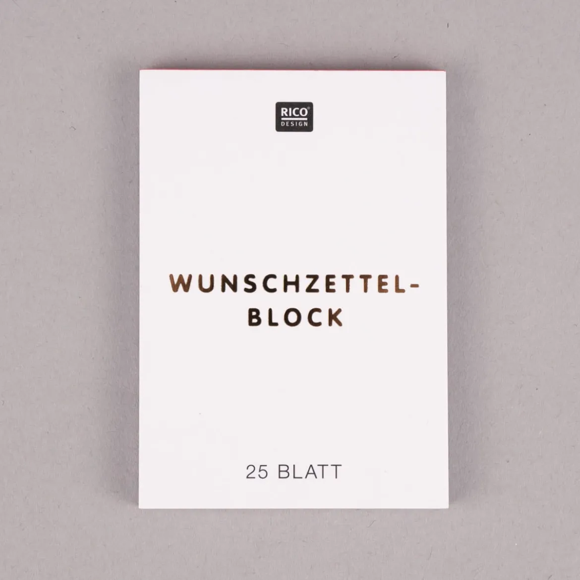 Rico Design Wunschzettelblock Sterne weiß goldfarbig A8 5x7,5cm