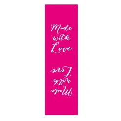 Rico Design 3x Webetikett Label MADE WITH LOVE pink 20x80mm