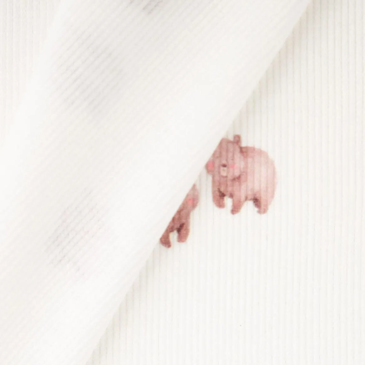 Rippjersey Rib Jersey Stoff Baumwolle Bären natur braun 1,2m Breite