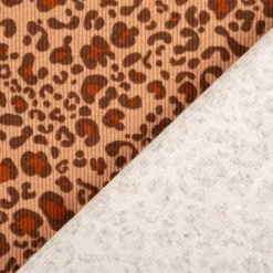 Rippjersey Rib Jersey Stoff Baumwolle Leo beige braun 1,2m Breite