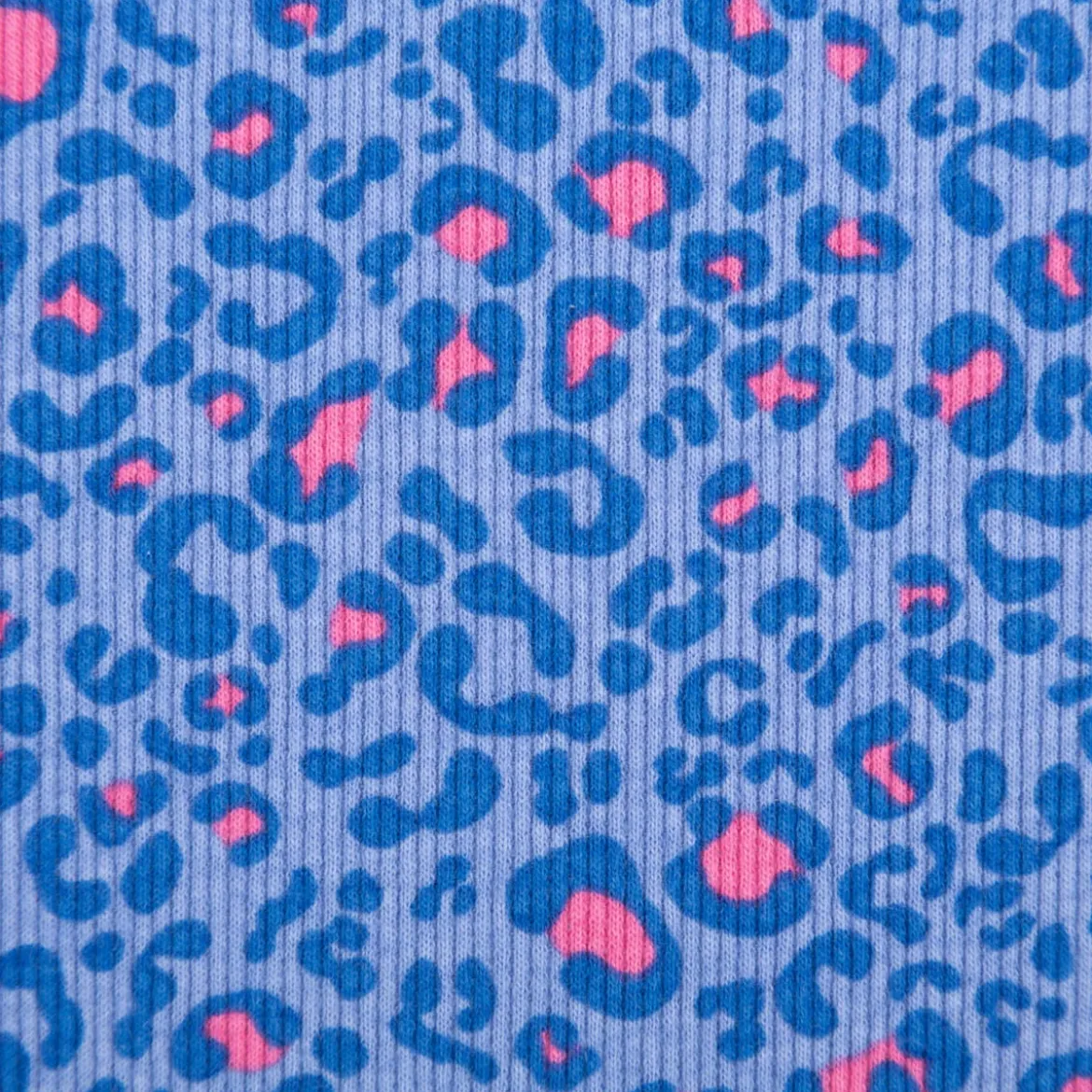 Rippjersey Rib Jersey Stoff Baumwolle Leo blau pink 1,2m Breite