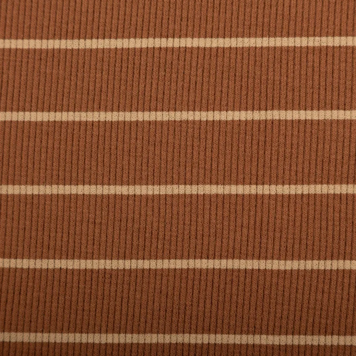 Rippjersey Stoff Streifen braun beige Baumwolle elastisch Meterware 120 cm