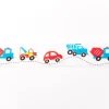 Ripsband Fahrzeuge weiß blau rot Breite: 2,5cm