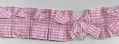 Rüschenband beidseitig kariert rosa Breite: 3,5cm