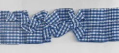 Rüschenband beidseitig kariert blau Breite: 3,5cm