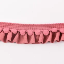 Rüschenband Borte mit Bommel altrosa Breite: 2,5cm