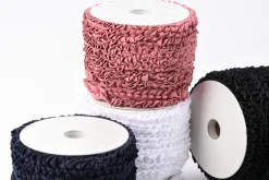 Rüschenband Borte mit Bommel altrosa Breite: 2,5cm