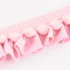 Rüschenband Borte mit Bommel rosa Breite: 2,5cm