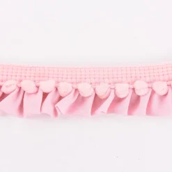 Rüschenband Borte mit Bommel rosa Breite: 2,5cm