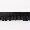 Rüschenband Borte mit Bommel schwarz Breite: 2,5cm