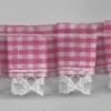 Rüschenband kariert pink Breite: 2,5cm