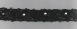 Rüschenband Tüll mit Perle schwarz Breite: 2cm