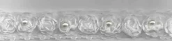 Rüschenband Tüll mit Perle weiß Breite: 2cm