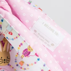 Rucksack Turn-Beutel Kids mit Kordeln Hase weiß rosa 36x40cm
