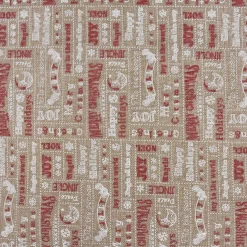 Rupfen Jute Sackleinen Meterware Weihnachten Schriftzüge natur weiß rot 1,5m Breite
