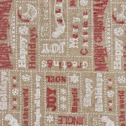 Rupfen Jute Sackleinen Meterware Weihnachten Schriftzüge natur weiß rot 1,5m Breite