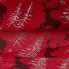 Rupfen Jute Sackleinen Meterware Sternchen Tannenbäumchen Hirsch rot silberfarbig 1,5m Breite