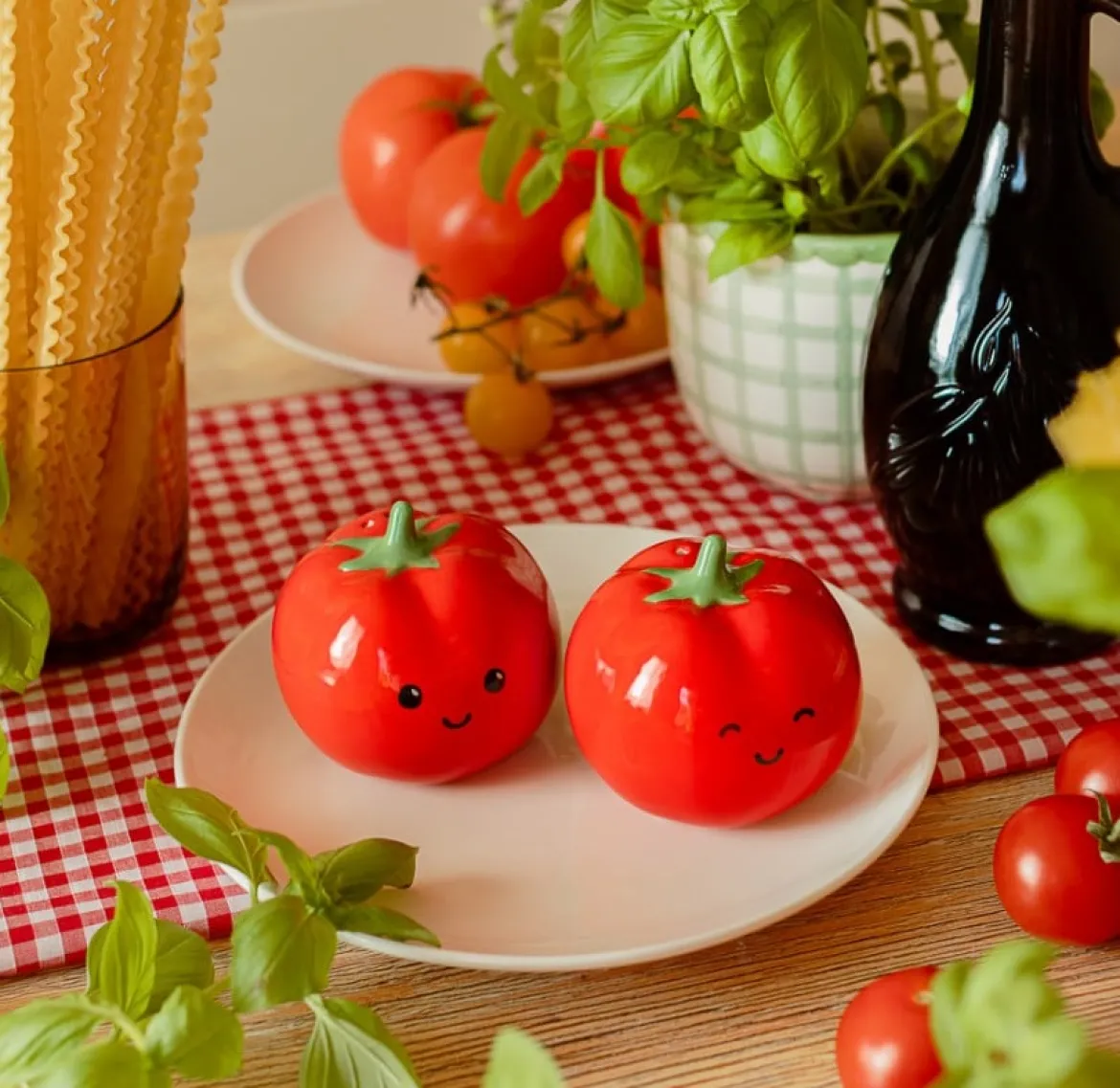 Salz- und Pfefferstreuer Tomate rot 7x7,5cm Dolomit von Sass & Belle