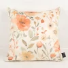 Samtkissen Kissenhülle Blumen vanille orange 45x45 cm