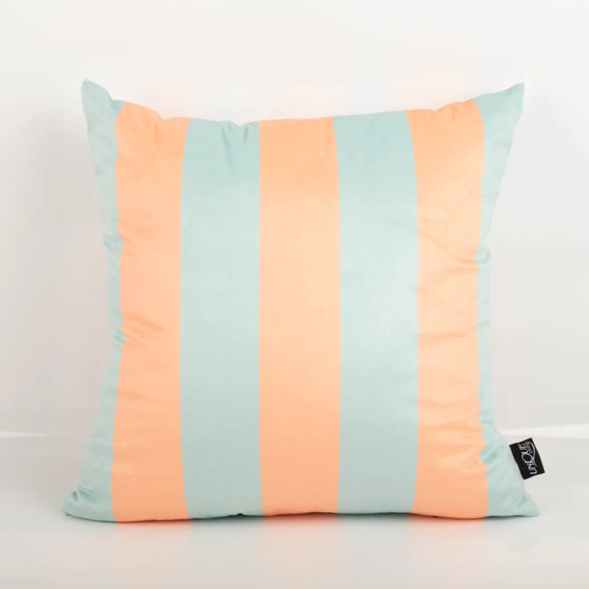 Samtkissen Kissenhülle Streifen Peach Mint 45x45 cm