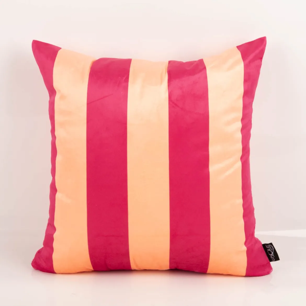 Samtkissen Kissenhülle Streifen Peach Pink 45x45 cm