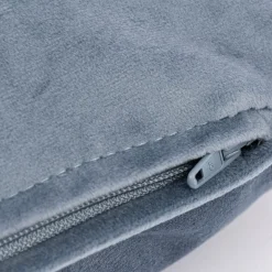 Samtkissen LeVelvet mit Kederumrandung und Federfüllung sky blau verschiedene Größen von SCHÖNER LEBEN.
