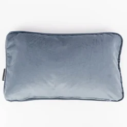 Samtkissen LeVelvet mit Kederumrandung und Federfüllung sky blau verschiedene Größen von SCHÖNER LEBEN.