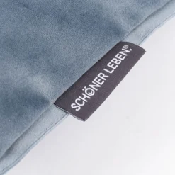 Samtkissen LeVelvet mit Kederumrandung und Federfüllung sky blau verschiedene Größen von SCHÖNER LEBEN.