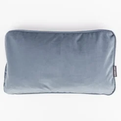 Samtkissen LeVelvet mit Kederumrandung und Federfüllung sky blau verschiedene Größen von SCHÖNER LEBEN.