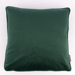 Samtkissen LeVelvet mit Kederumrandung und Federfüllung smaragdgrün 50x50cm von SCHÖNER LEBEN.