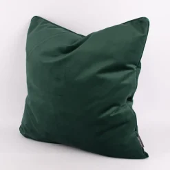 Samtkissen LeVelvet mit Kederumrandung und Federfüllung smaragdgrün 70x70cm von SCHÖNER LEBEN.