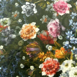 Samtstoff Dekostoff Italian Velvet Samt Blumen bunt 1,45m