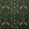 Samtstoff Dekostoff Velvet Deluxe Samt Tropical Ananas Vögel Blumen grün braun bunt 1,4m