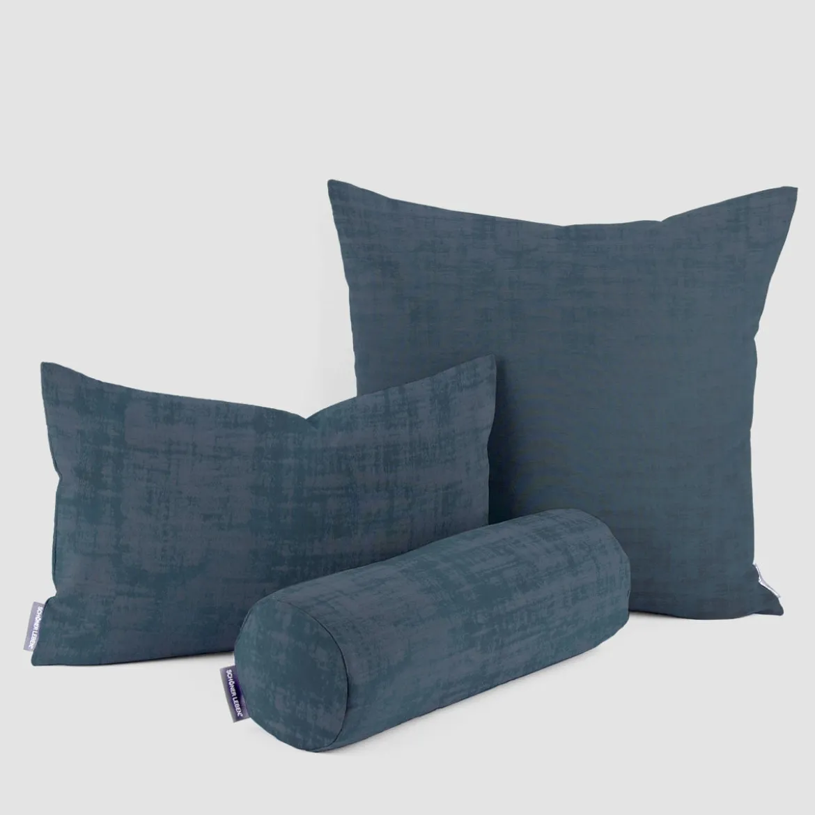Samtstoff Dekostoff Velvet Marble Samt mit Struktur uni blau 1,40m Breite