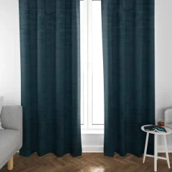 Samtstoff Dekostoff Velvet Marble Samt mit Struktur uni blau 1,40m Breite