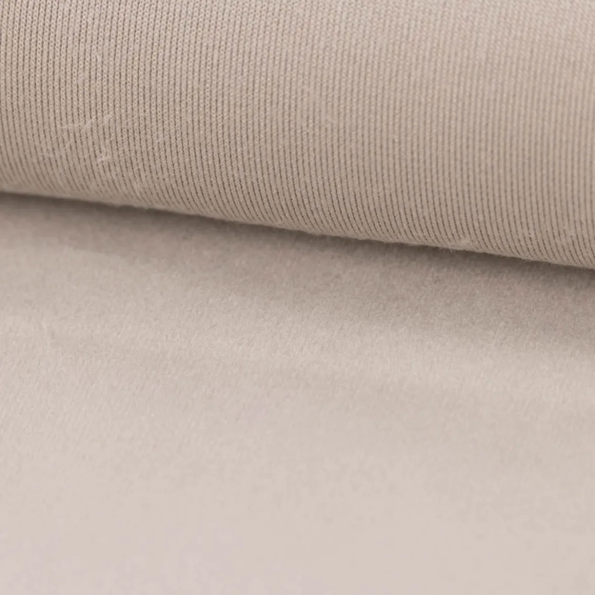 Samtstoff Dekostoff Velvet Samt einfarbig beige grau 1,4m