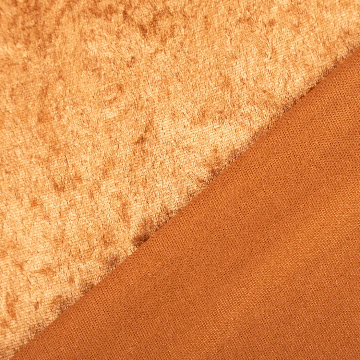 Samtstoff Kreativstoff Pannesamt einfarbig cognac-braun 1,45m Breite