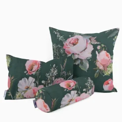 Samtstoff Polsterstoff Deko Velvet Deluxe Roses Delicate Painting Rosen grün rosa 1,40m