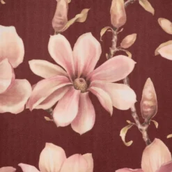 Samtstoff Polsterstoff Deko Velvet Deluxe Sweet Magnolia Magnolien bordeaux rosa 1,40m