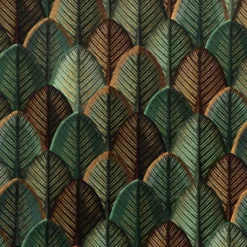 Samtstoff Polsterstoff Deko Velvet Deluxe Scale Leaf Struktur Blätter Schuppen grün braun 1,40m