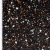 Samtstoff Polsterstoff Dekostoff Velvet Digitaldruck Terrazzo schwarz orange 1,50m