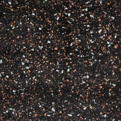 Samtstoff Polsterstoff Dekostoff Velvet Digitaldruck Terrazzo schwarz orange 1,50m