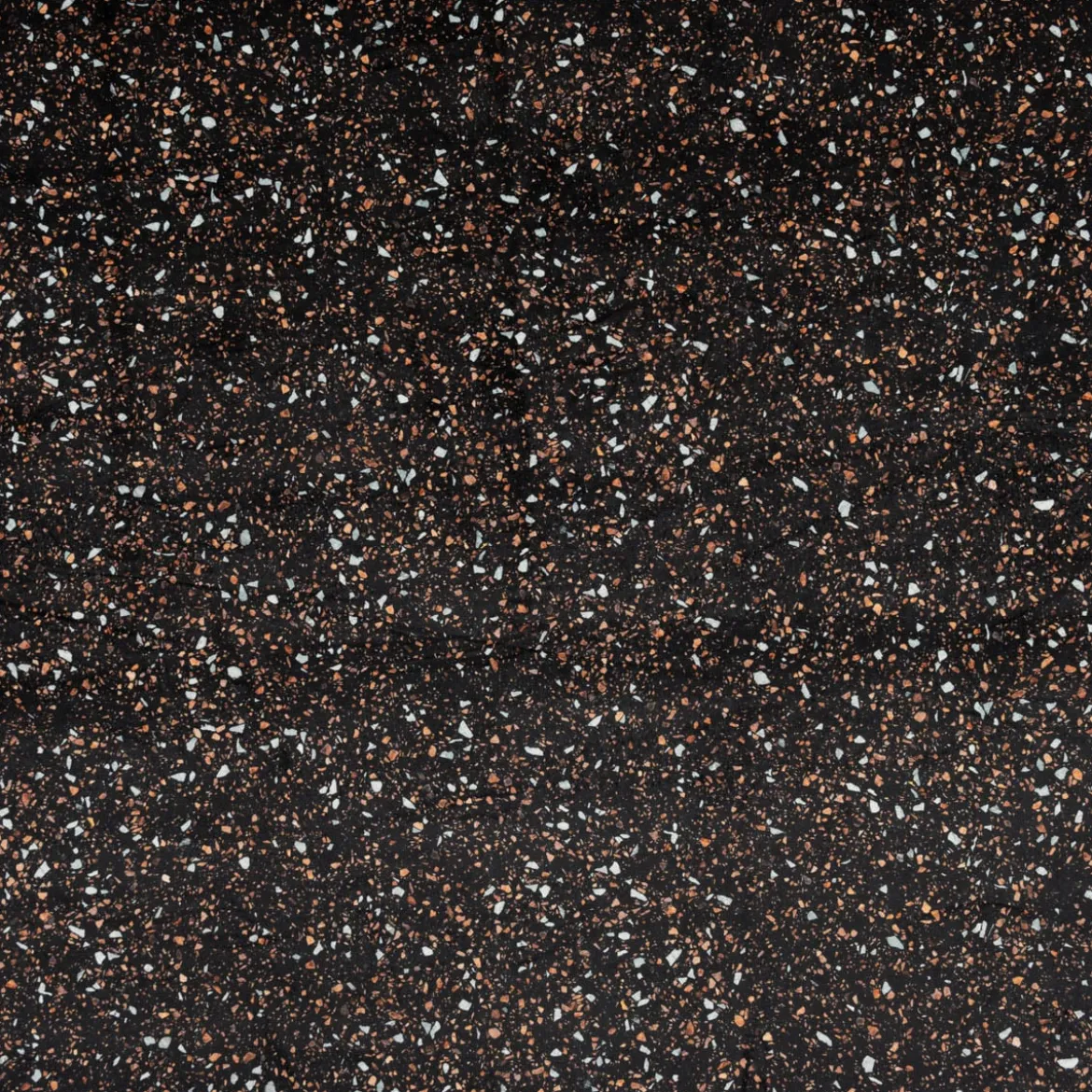 Samtstoff Polsterstoff Dekostoff Velvet Digitaldruck Terrazzo schwarz orange 1,50m
